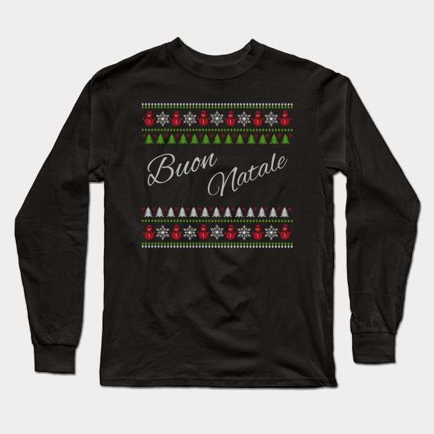 Christmas Sweater Long Sleeve T-Shirt by oldrockerdudes